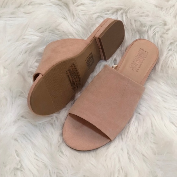 nude slide sandals